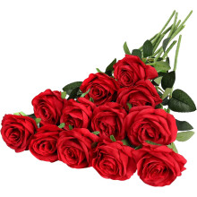 Luxueux bouquet de roses artificielles en soie, la soie de haute qualité ajoute une touche d'authenticité, décoration polyvalente qui embellit