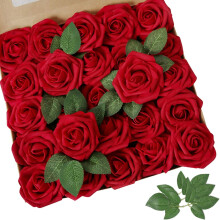 Fiori decorativi, fiori artificiali realistici e resistenti al colore per decorazioni di feste all'aperto, rose rosso scuro, bouquet da sposa fai da