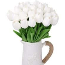 Tulipes artificielles douces et soyeuses, couleurs éclatantes, élément visuel durable pour la décoration de bouquets de mariée, tige en