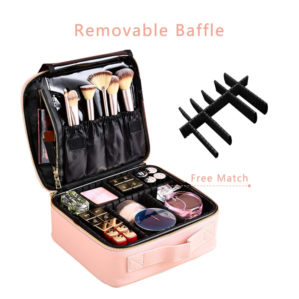 Luxurious Makeup Case, Premium Material Travel Cosmetic Organizer with Smooth Zipper Design for Women, Suitable for Home Storage (Nylon)