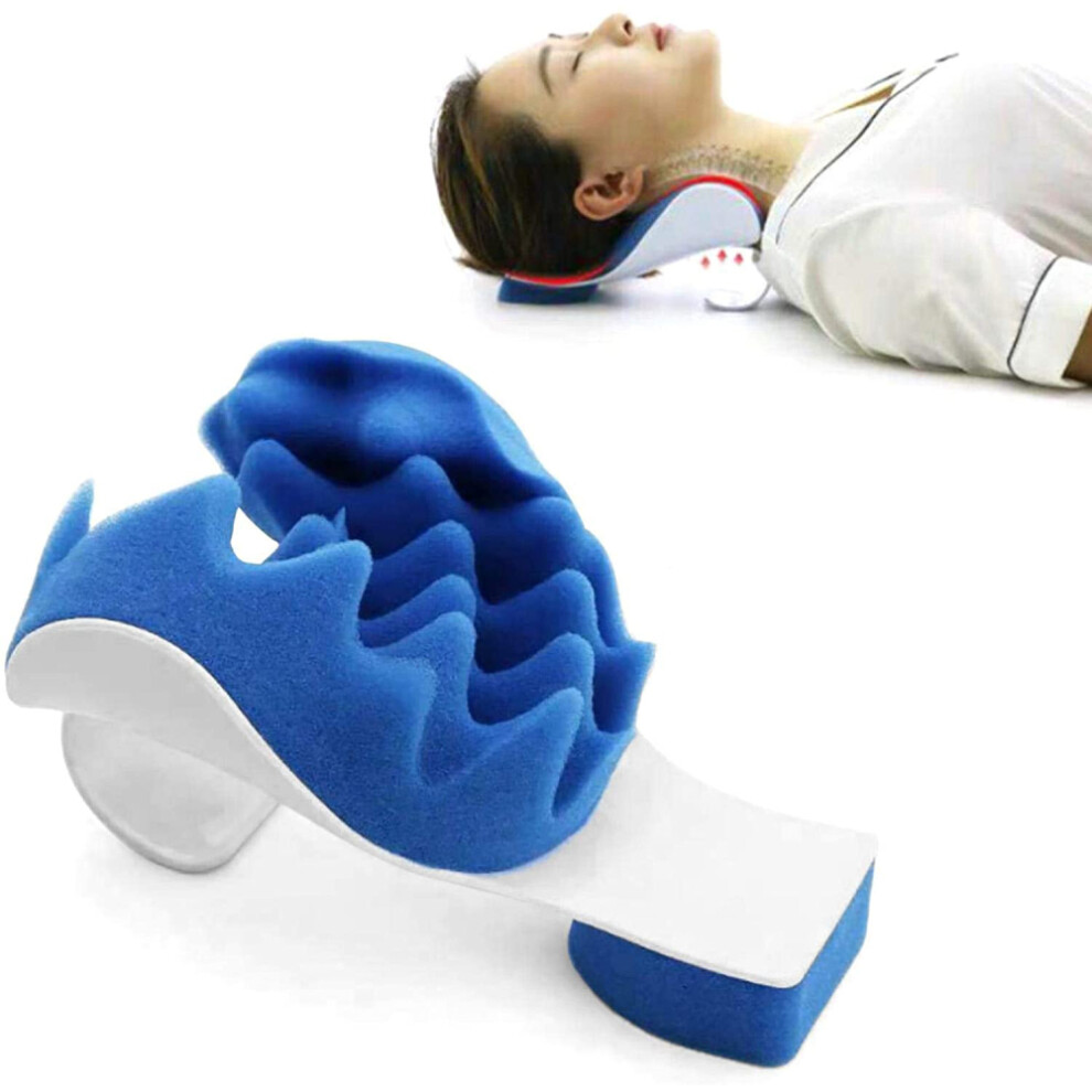 TMJ Pain Relief Solution with Spine Alignment Support, Neck Support Pillow Using Cervical Traction Technology, Ergonomic Design for Migraine Relief,