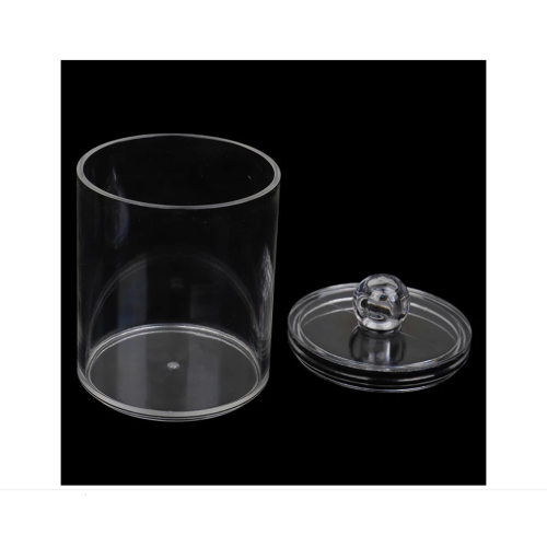 Bathroom Storage with Dust Resistant Lids, Clear Plastic Canisters for Vanity Organizer, Ideal for Small Objects (1PCS) 2