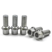 Steel Wheel Lug Bolts for VW Golf 6, Long Wheel Studs, Secure Fastening, Impact Resistant, 4 Pcs