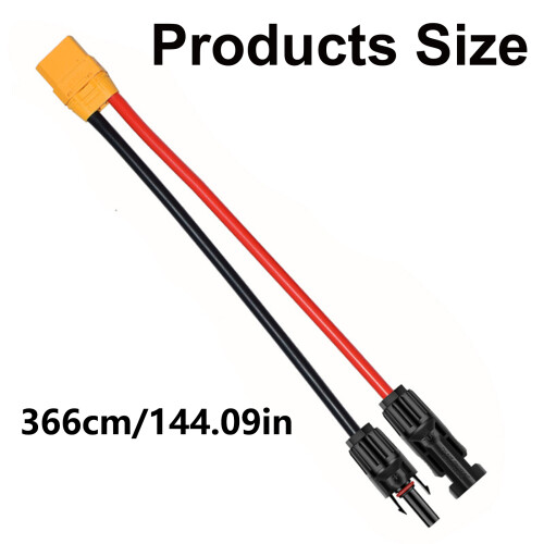 Universal Solar Connectors to XT90 Adapter Cable for XT90-366cm 2