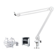 Verstelbare metalen microfoonhouder-39W witte U-vormige m