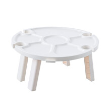 Portable Beach Table For Sands And Grass Outdoor Wine Table And Cheese Board White