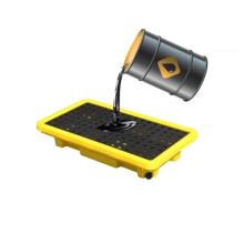 Modular Oil Tank Containment Sump Spillproof Polyethylene Platform With Drainage Leak Resistant 20 L 66x36x12cm Yellow