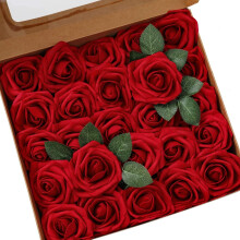 Fleurs artificielles artistiques, roses rouge vin réalistes avec tiges facilement personnalisables pour décorations de fête, bouquets de mariage