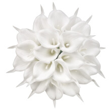 Real Touch Calla Lily Artificial Flowers, Waterproof, Bendable Stems, 20Pcs, Colorfast, High-Quality Latex, Wire for Easy Customization