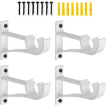 Stylish Finish Curtain Rod Brackets, Aluminum Alloy Heavy Duty Curtain Holders for Multi-Room Use, Wall Mount Rod Hooks with Rust-Proof Construction f