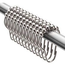 Decorative Shower Curtain Hooks, Set Of 12 In Brushed Satin Nickel, Premium Stainless Steel Offers Frictionless Operation, Rust-Proof And Non-Magnetic