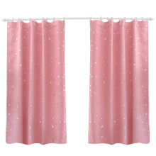 Foil Stars Blackout Curtains, Thermal Insulated Room Darkening Microfiber Grommet Star Pattern Printed Curtains for Kid's Room, Ideal for Bedroom, Bab