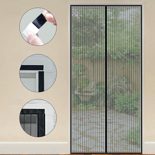 Heavy Duty Polyester, Magnetic Screen Door Powerful Magnets, Easy Install Remove For Balcony, Garage Doors, Style3 2