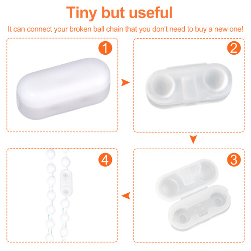Roller Shade Accessories, White Plastic Chain Connector for Beaded Chain Replacement, Versatile Compatibility for Roman Vertical Blinds Connector, 20 1