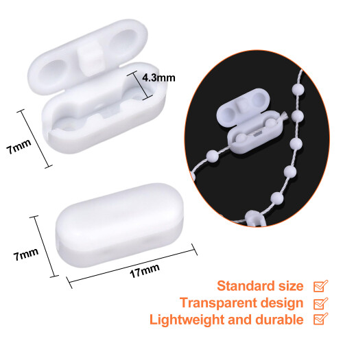 Roller Shade Accessories, White Plastic Chain Connector for Beaded Chain Replacement, Versatile Compatibility for Roman Vertical Blinds Connector, 20 2