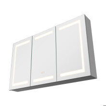 Wandkast Badkamer-Duoku-100x60 cm-Spiegelkast met Gehard Glas en Dimbare 3-Kleurige LED