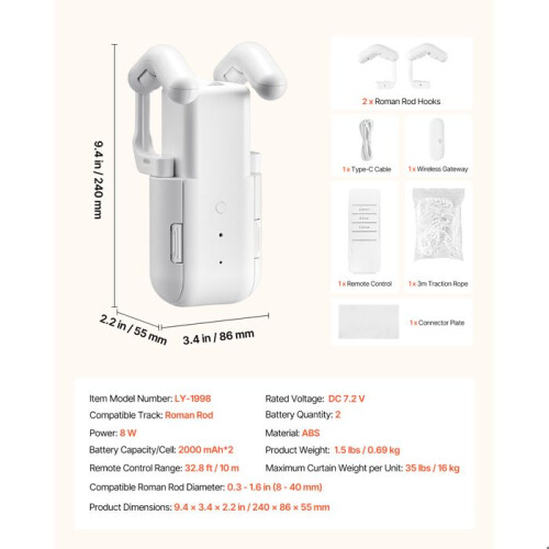 Tenda Elettrica Automatica-Duoku-Con Controllo tramite App e Telecomando-Compatible con Alexa e Google Home 1
