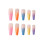 Τέχνη για το Σπίτι, DIY, Ακρυλικά Νύχια με Νύχια Rainbow Gradient, Χρωματιστά Νύχια Coffin Press On 6