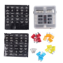 Indicatore LED per blocco fusibili impermeabile 12V Blocco fusibili automobilistico con design bus negativo Pannello fusibili marino per barca, auto,