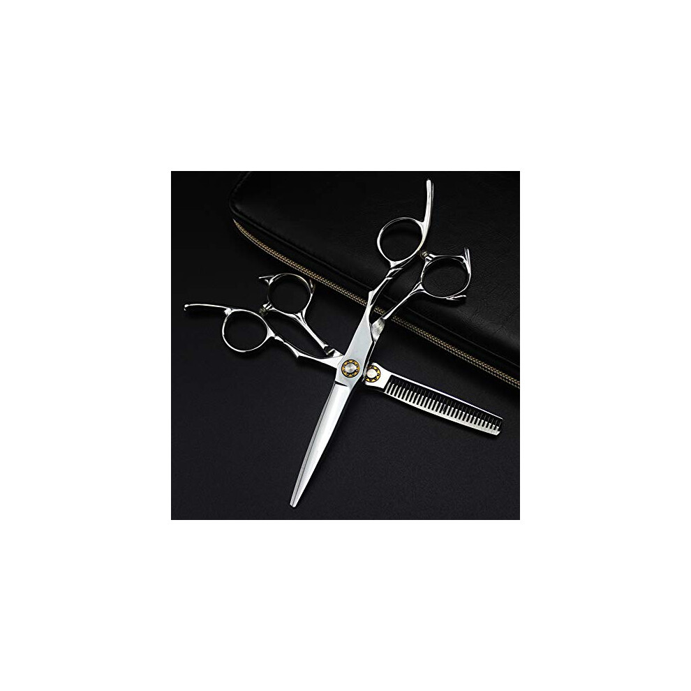 Hair Cutting Scissors, 6 Inch Professional Japan 440C with Ball Bearing (Color: Set)