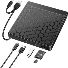 Lecteur DVD externe 6 en 1 USB 3.0, graveur USB C, lecteur
