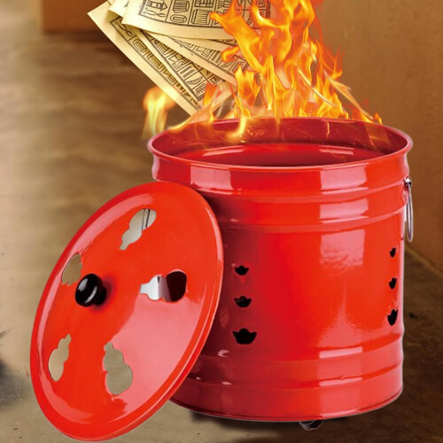 Barrel Burner With Lid For Outdoors Ergonomic Handle Non Spark Bucket 1