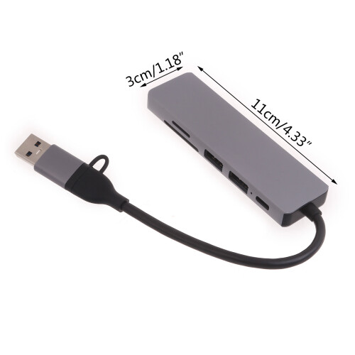 Hub USB C en alliage d'aluminium Type C/USB vers USB, adaptateur 2