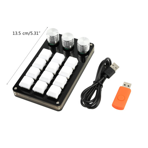 Programmable Keyboard 12 Keys 3 Knob One-Hand Macropad 2