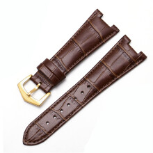 Leather Watch Strap for Patek Philippe 5711 5712G Nautilus Watches Men and Women Special Notch 25 mm x 12 mm Watch Strap Brown / Gold 2512mm