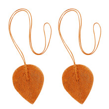 Decorative Curtain Holdbacks, Wooden Leaf Tieback with Magnetic Ends for Easy Opening and Closing, Boho Style Hand-Knitted Cord for Living Room Bedroo