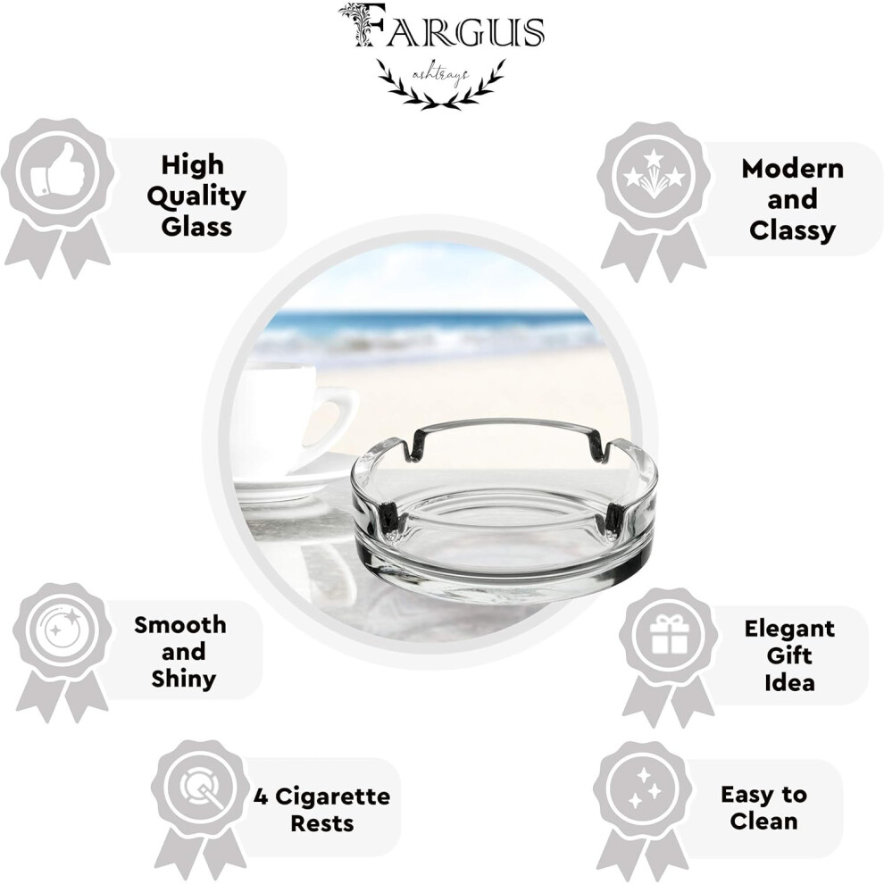 Sturdy Glass Cigar Ashtray, Dishwasher Safe Cool Set, Enhance Your Smoking Area With Durability And Convenience