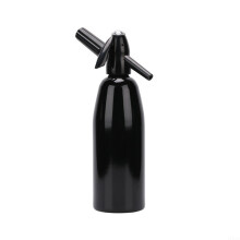 Soda Water Maker with Fizz Level, Aluminum Countertop Sparkling Water Machine Black