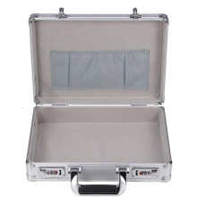 Aluminum Briefcase Combination, Tool Box Aluminum Storage Box, Unisex 36x24x10 cm, Silver