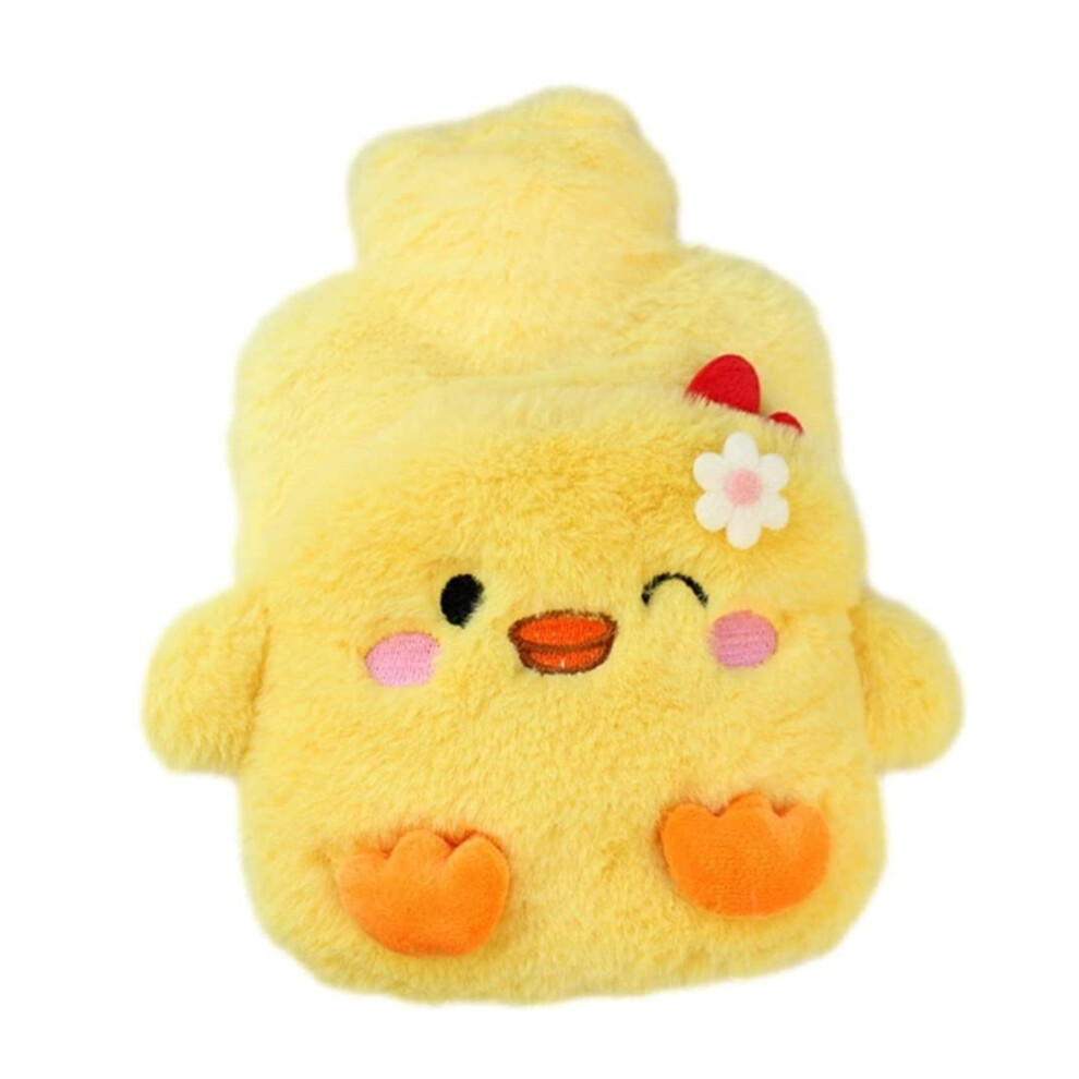 Yellow Hot Water Bottle With Cute Plush Cover To Relieve Menstrual Pain (Yellow)