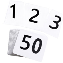 Clear Visibility Double Sided-1 to 50 black text on white