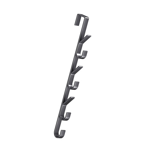 Stylish Shape Over Door Hook No Drilling Needed-7 Gun Ash