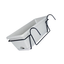 Elegant Medium Plastic Garden Pots-Light gray basin plu