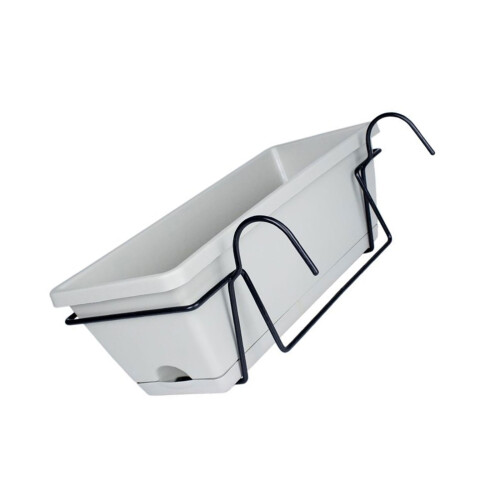 Elegant Medium Plastic Garden Pots-Light gray basin plu
