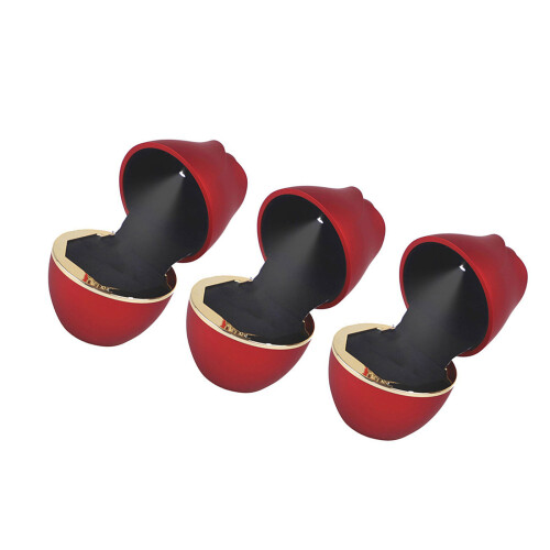 Unique Rose Shaped Jewelry Box LED Light Case for-Red
