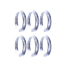 6pcs Plastic Glowing Wristbands Flashing Light Up-White