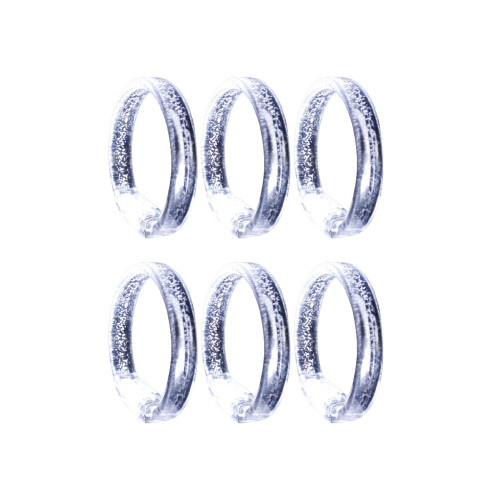 6pcs Plastic Glowing Wristbands Flashing Light Up-White