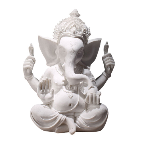 Sculpture d'éléphant Ganeshas en grès élégante pour-Sable blanc