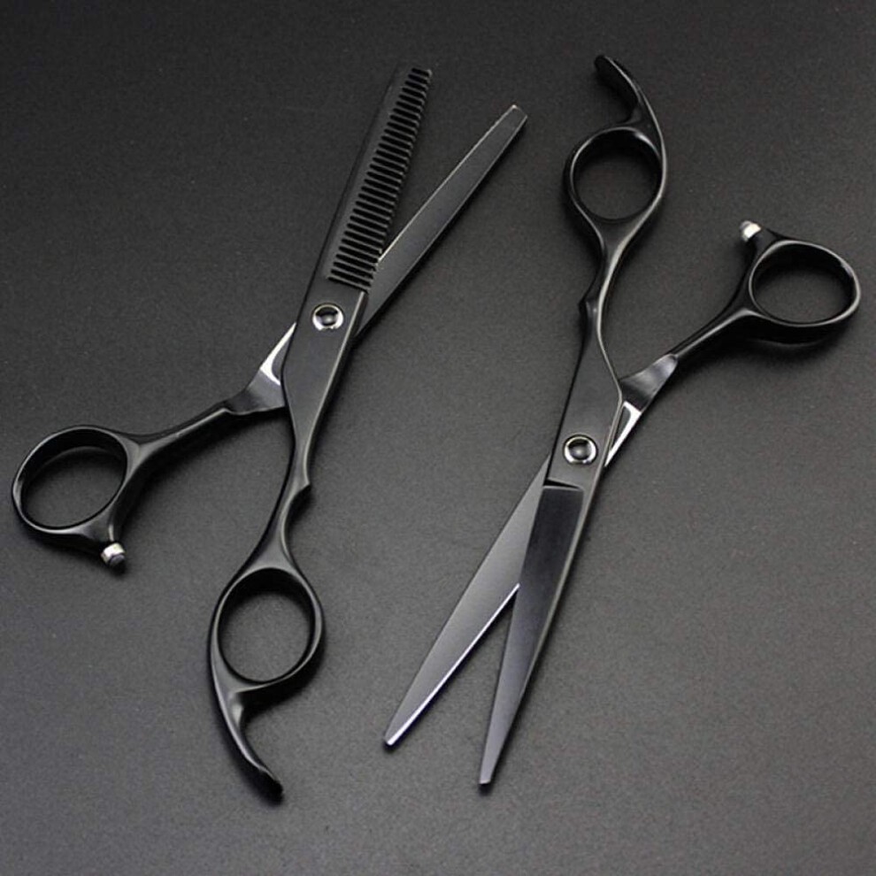 Black 440C 6 Inch Hairdressing Salon Scissors Cutting Hairdressing Scissors Thinning Scissors Hairdressing Scissors