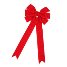 Handmade Velvets Bows Wreath Christmas Party Supplies-Red