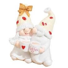 Charm White Coffee Elf Display Figure Gnomes Sculpture for
