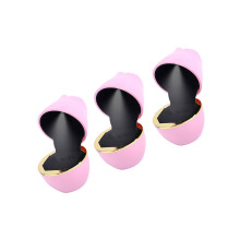 3pcs Rose Shaped Jewelry Box with LED Light for Rings Mini-Pink