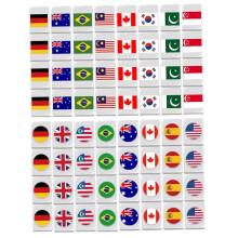 30mm Flag Pattern Mahjong Tile Set with 64 Tiles, Reusable Fun Tiles for Parties, Bars, Home, Festive Celebrations, National Flag Style Game