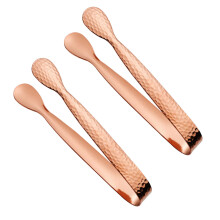 2 Pcs 304 Stainless Steel Ice Tongs Pink Gold RustResistant Dishwasher Safe for Kitchen and Coffee