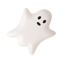 Ghost Ceramic Plate - Halloween Trinket Tray for Jewelry | Cute Ghost Accessory Holder | Decorative Fall Table Dish