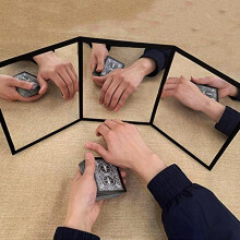 3 Way Mirror Practice Mirror for Card Magic Gimmick Illusions Magic Tricks Accessories Stage Professional Magician Pad